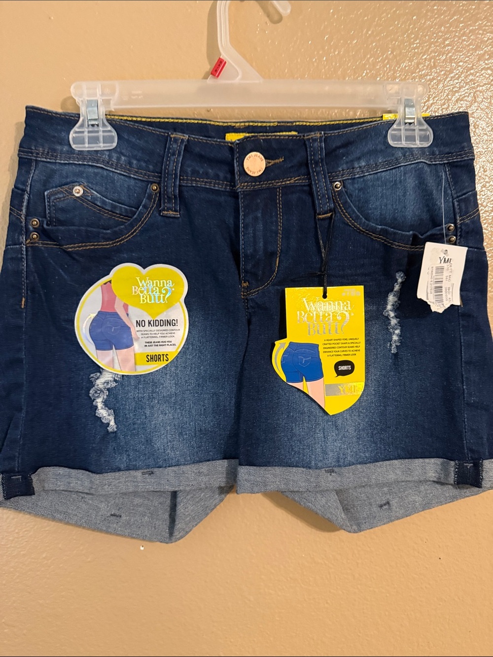 YMI Dark Indigo Rolled Cuff Jean Shorts